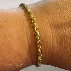 Yellow Gold Turkish Rope Link Chain Bracelet